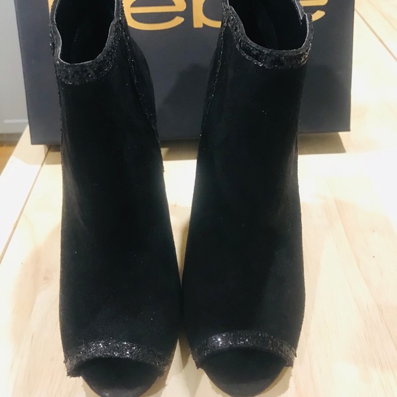 Open Toe Glitter Heels by Bebe - Picture 2 of 2